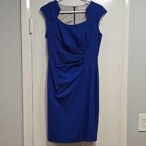 Electric Blue Cap Sleeve Sheath Dress